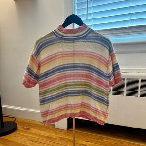 Like New Women's Vintage Knit Multi-Color T-Shirt Size Small